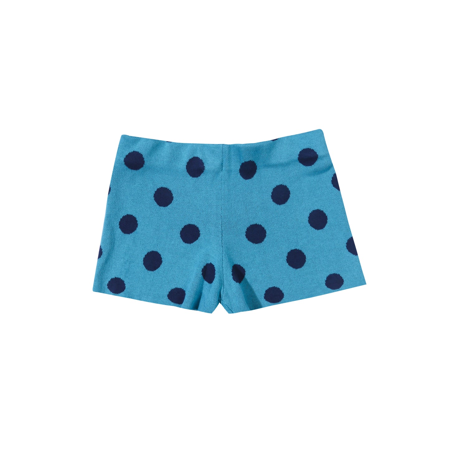Polkadot Knit Shorts - Teal
