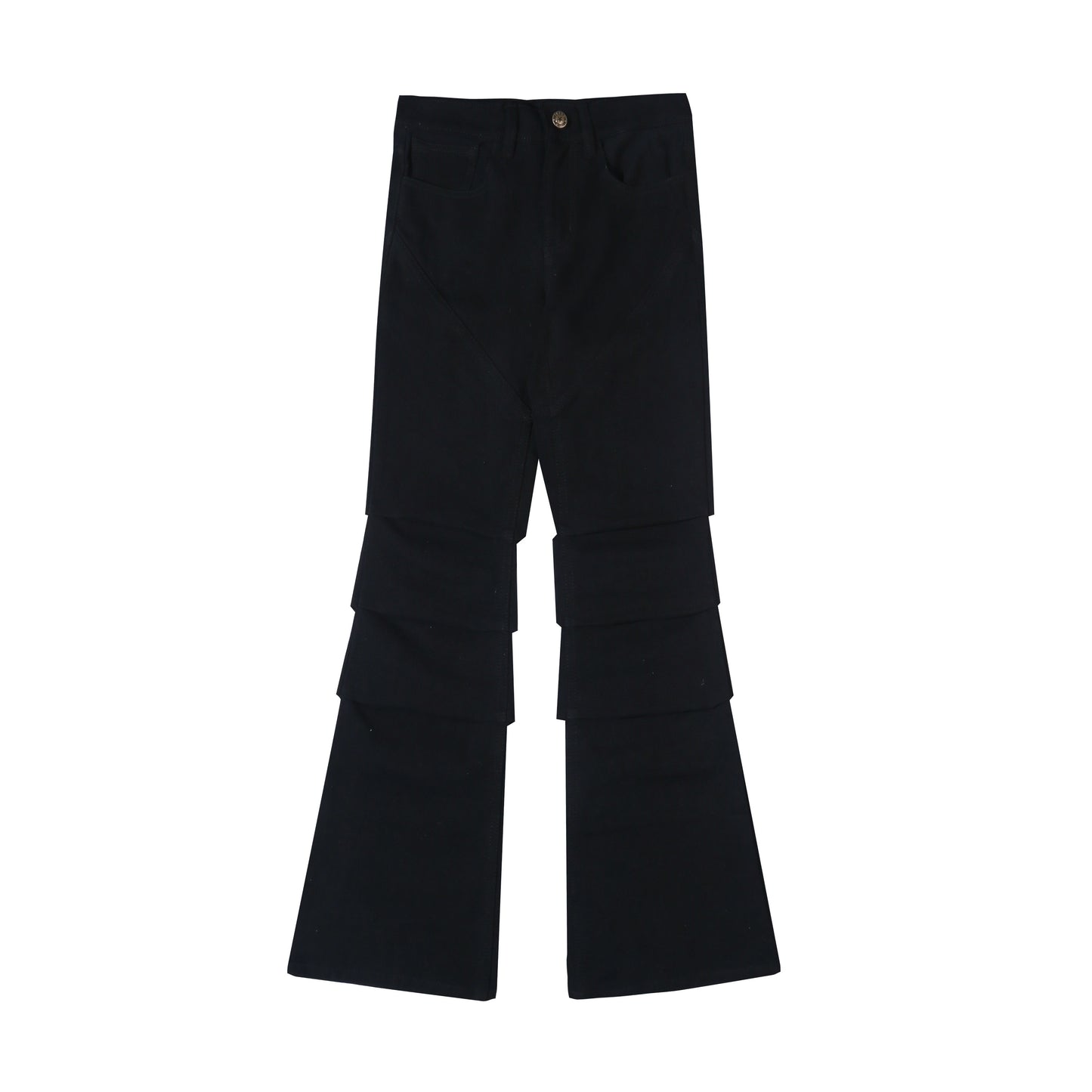 Knee Gathered Flared Jeans