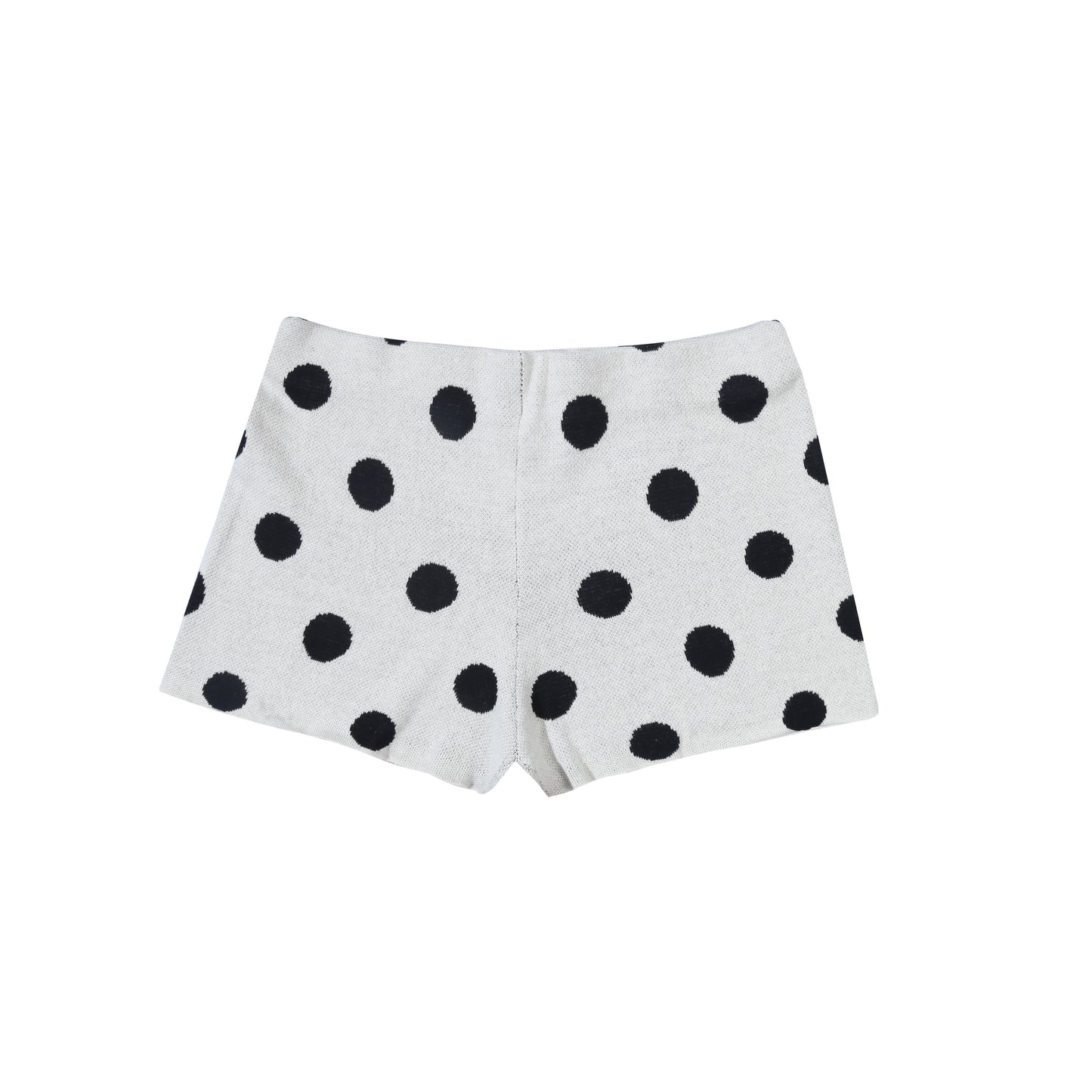 Polkadot Knit Shorts - Broken White