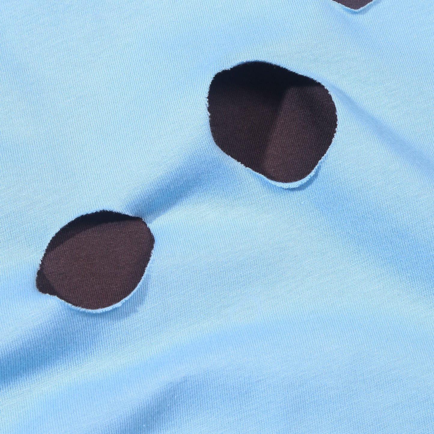 Pom Layered T-Shirt - Blue-Brown
