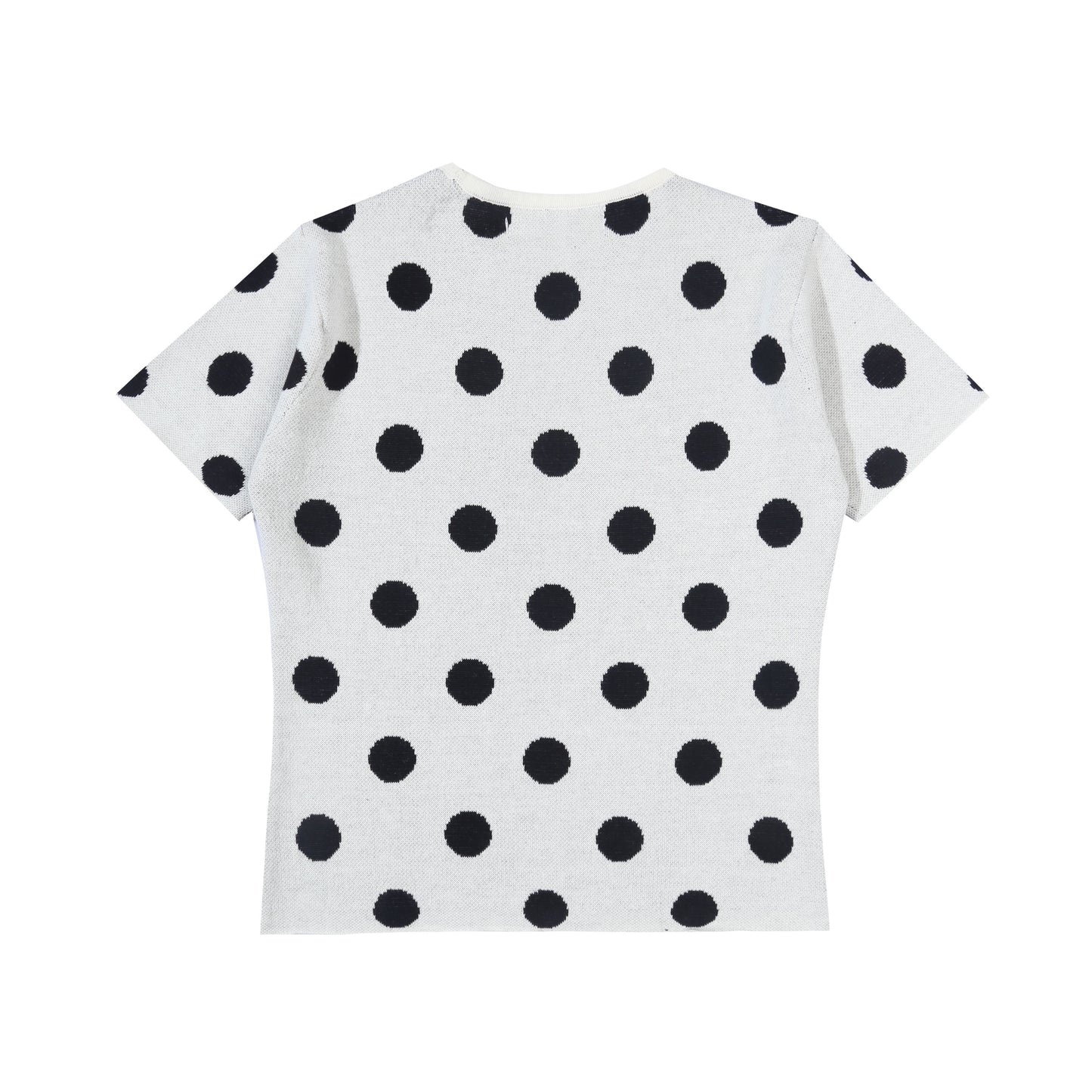 Polkadot Knit Top - Broken White