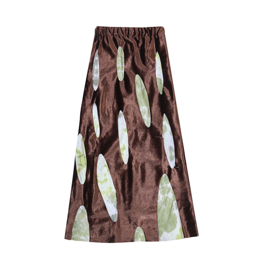 Moss Velvet Skirt