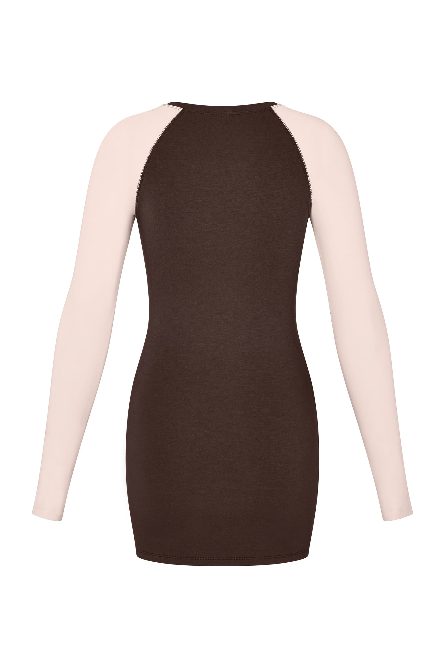 Raglan Mini Dress - Powder-Brown