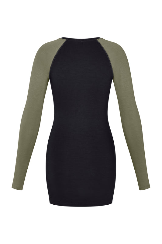 Raglan Mini Dress - Moss-Midnight