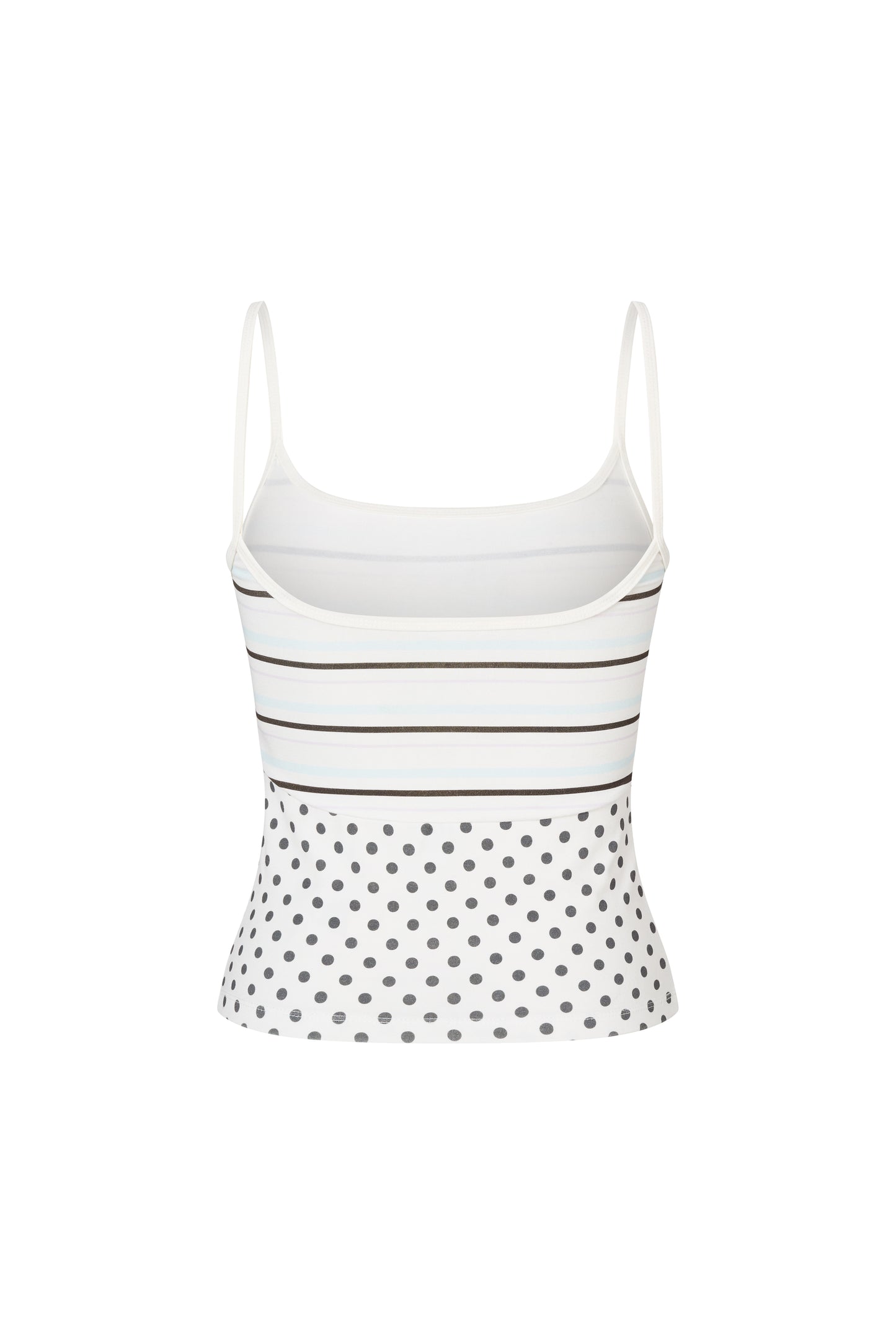 Printed Spaghetti Strap Tank - White