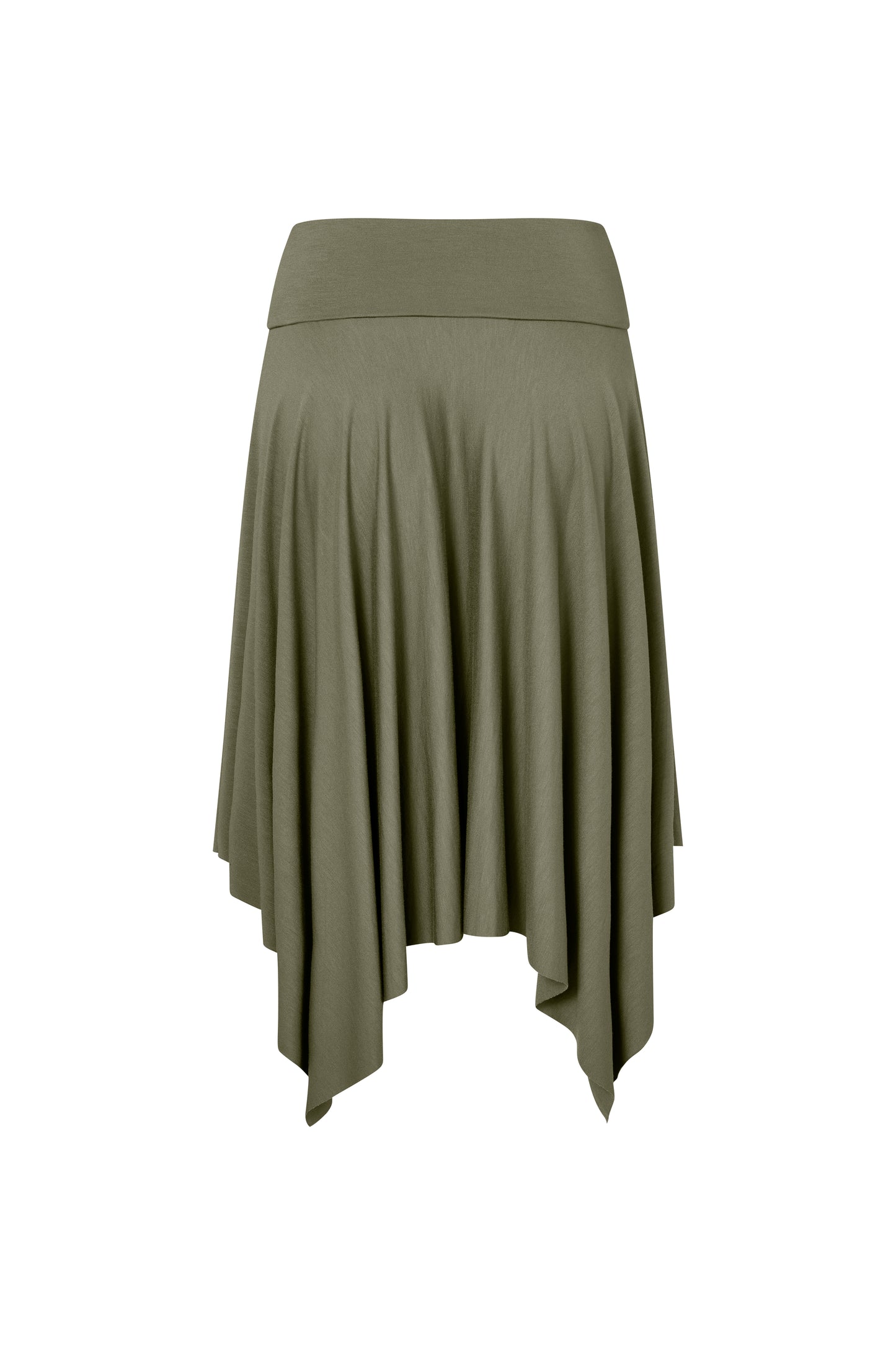 Asymmetric Fold Over Skirt - Moss