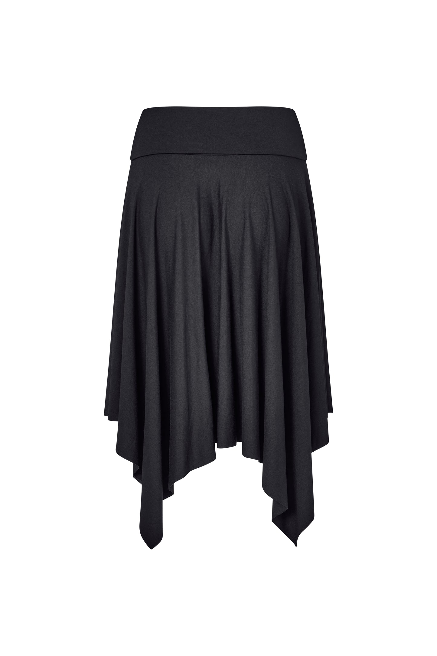 Asymmetric Fold Over Skirt - Black
