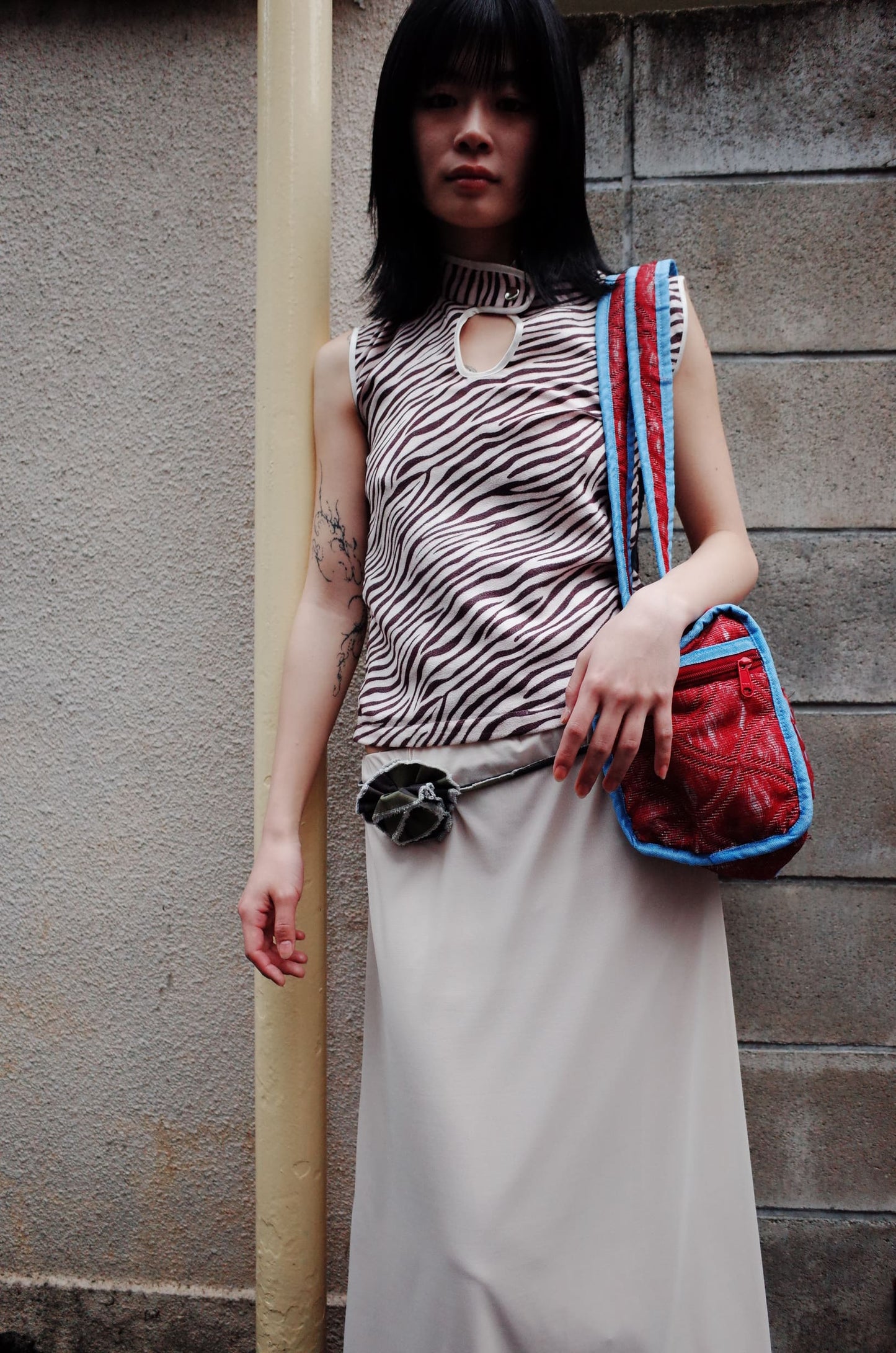 Nude Midi Skirt