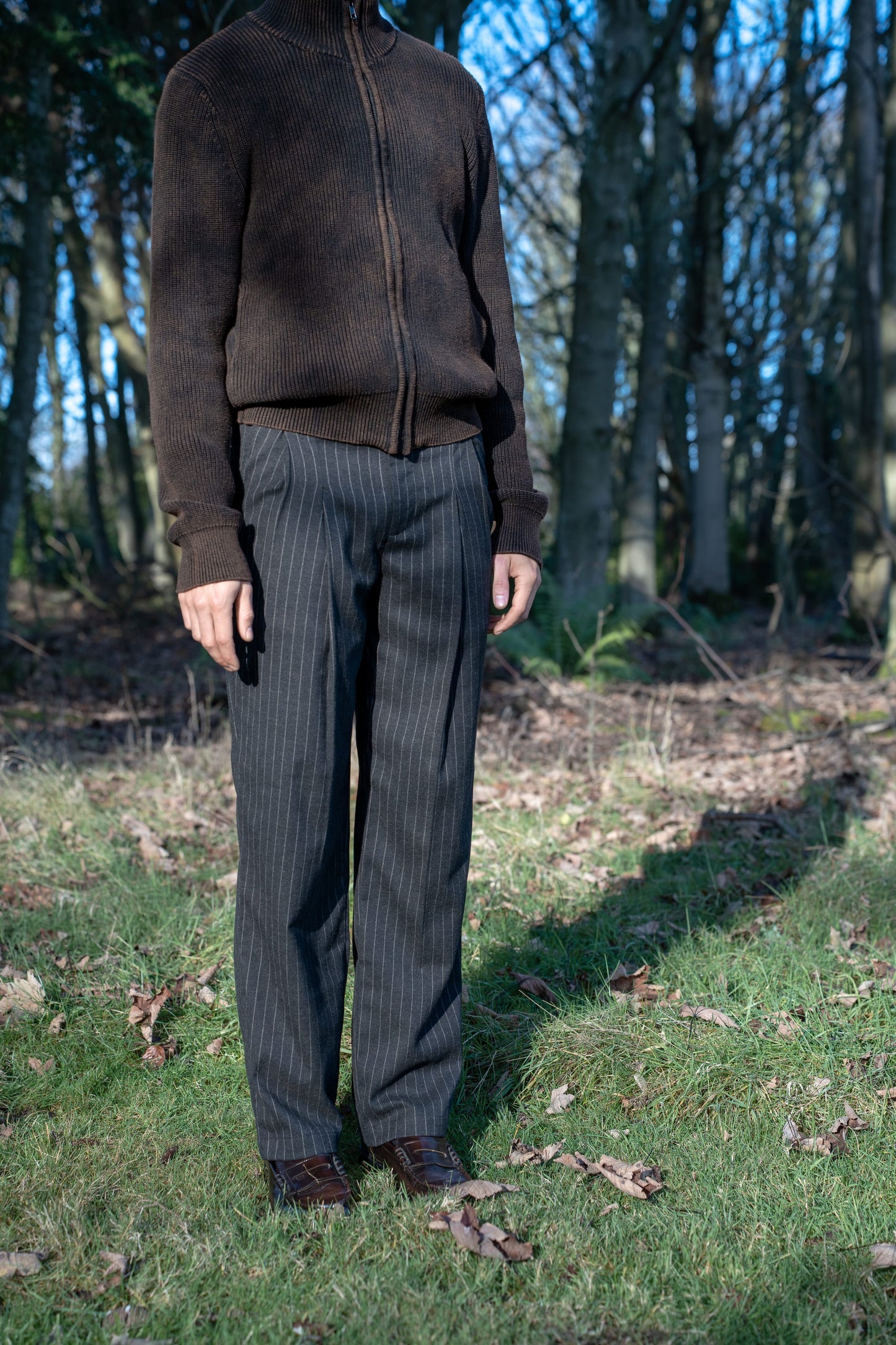 Pinstripe Wool Pants
