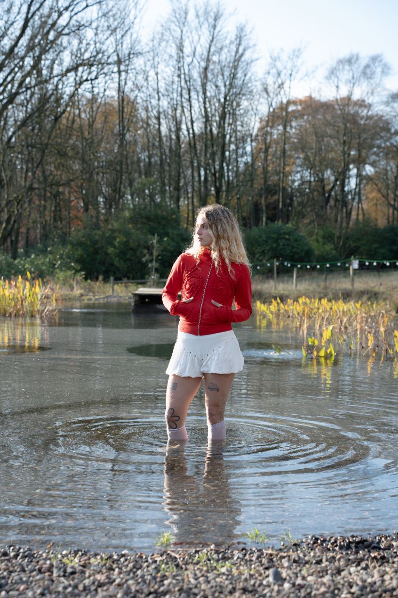 High Neck Top - Grey