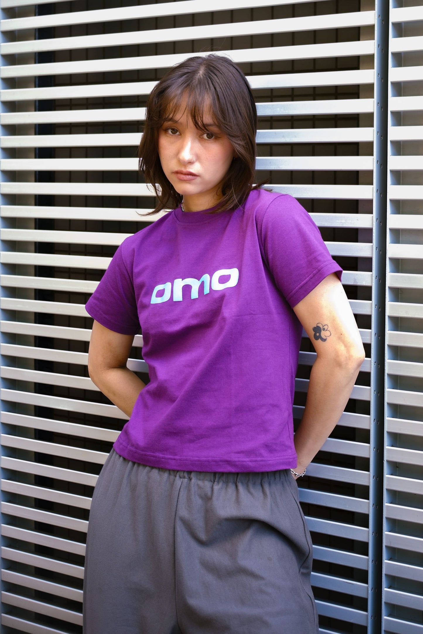 OMO Logo Baby T-Shirt in Purple