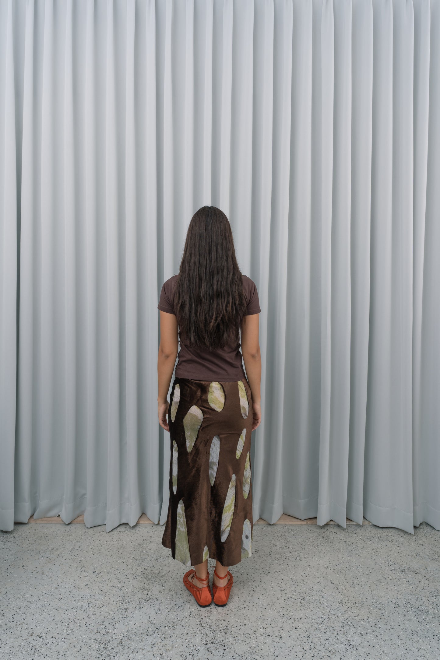 Moss Velvet Skirt