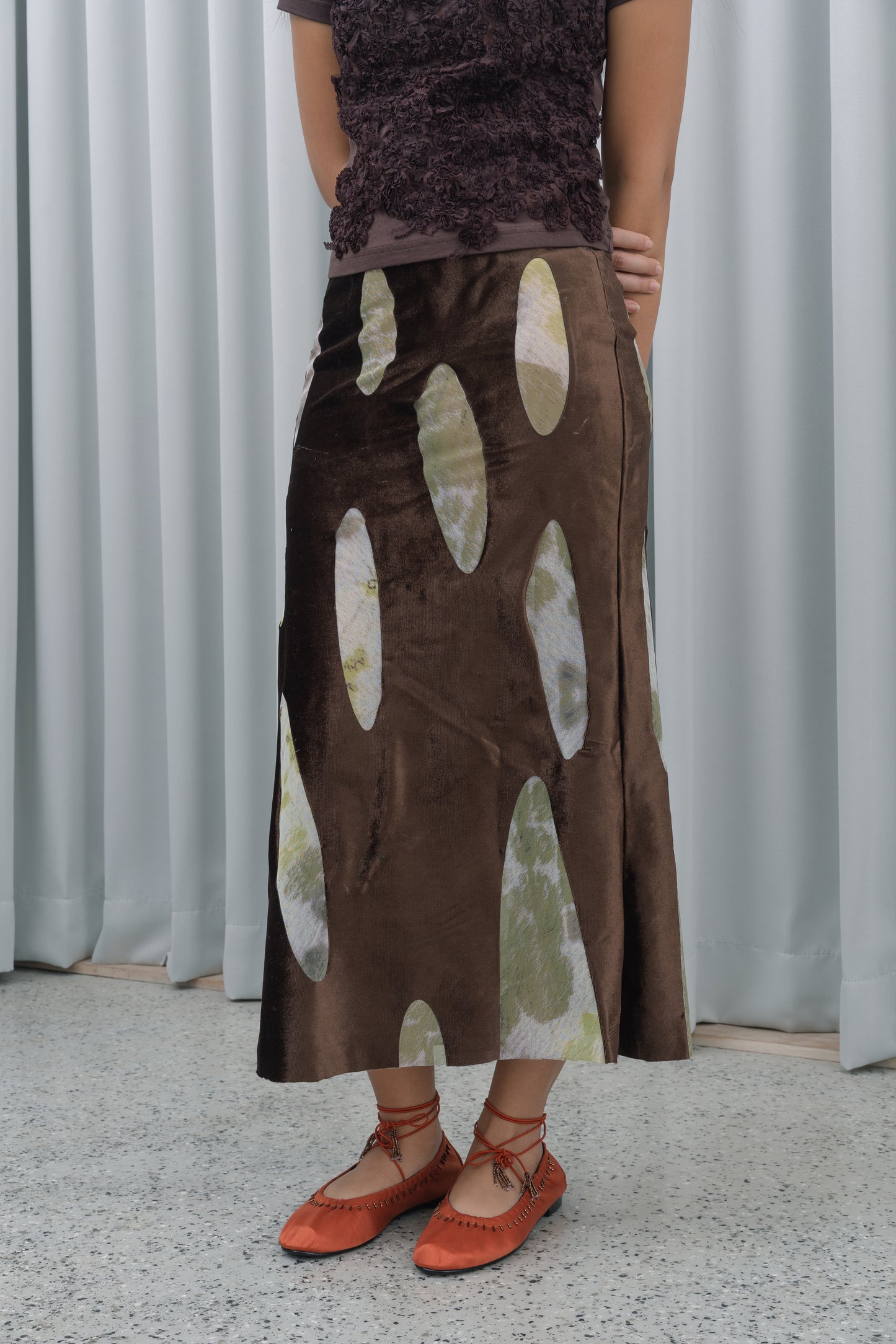 Moss Velvet Skirt