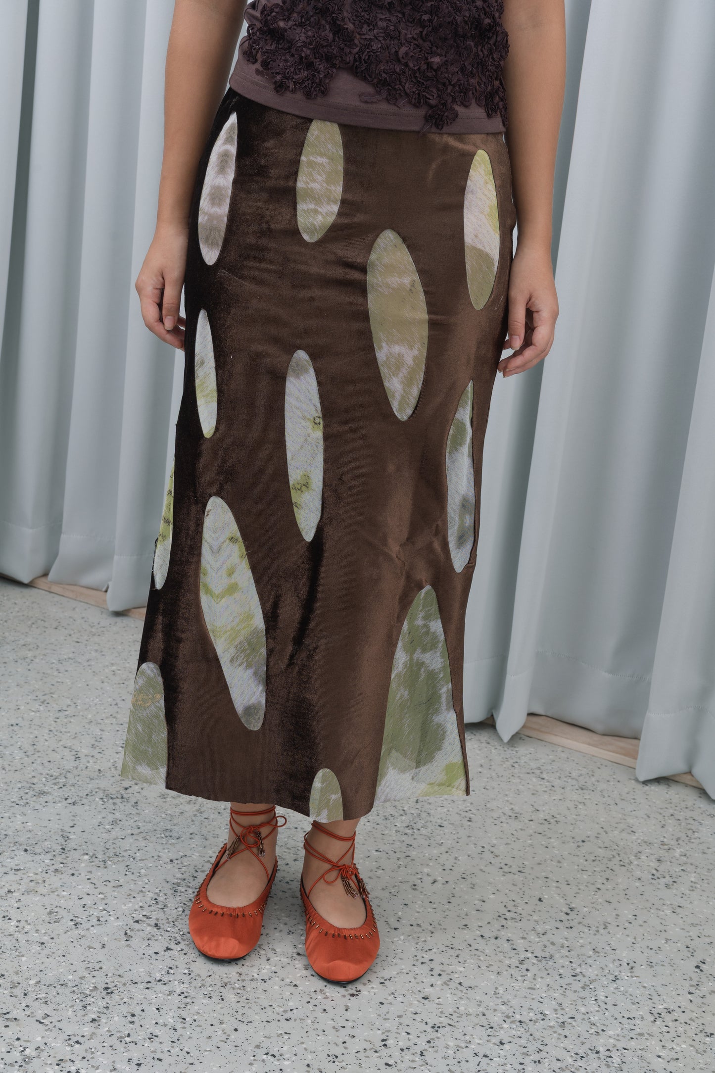 Moss Velvet Skirt