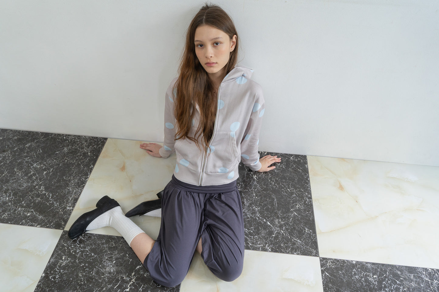 Foldover Harem Pants in Dark Grey