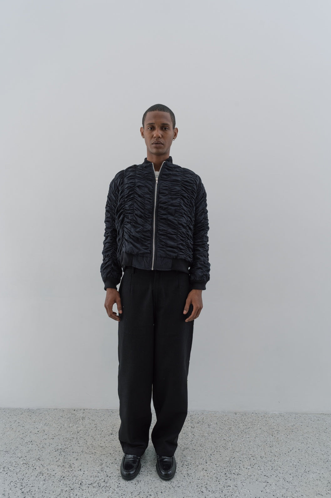 Ruched Bomber Jacket