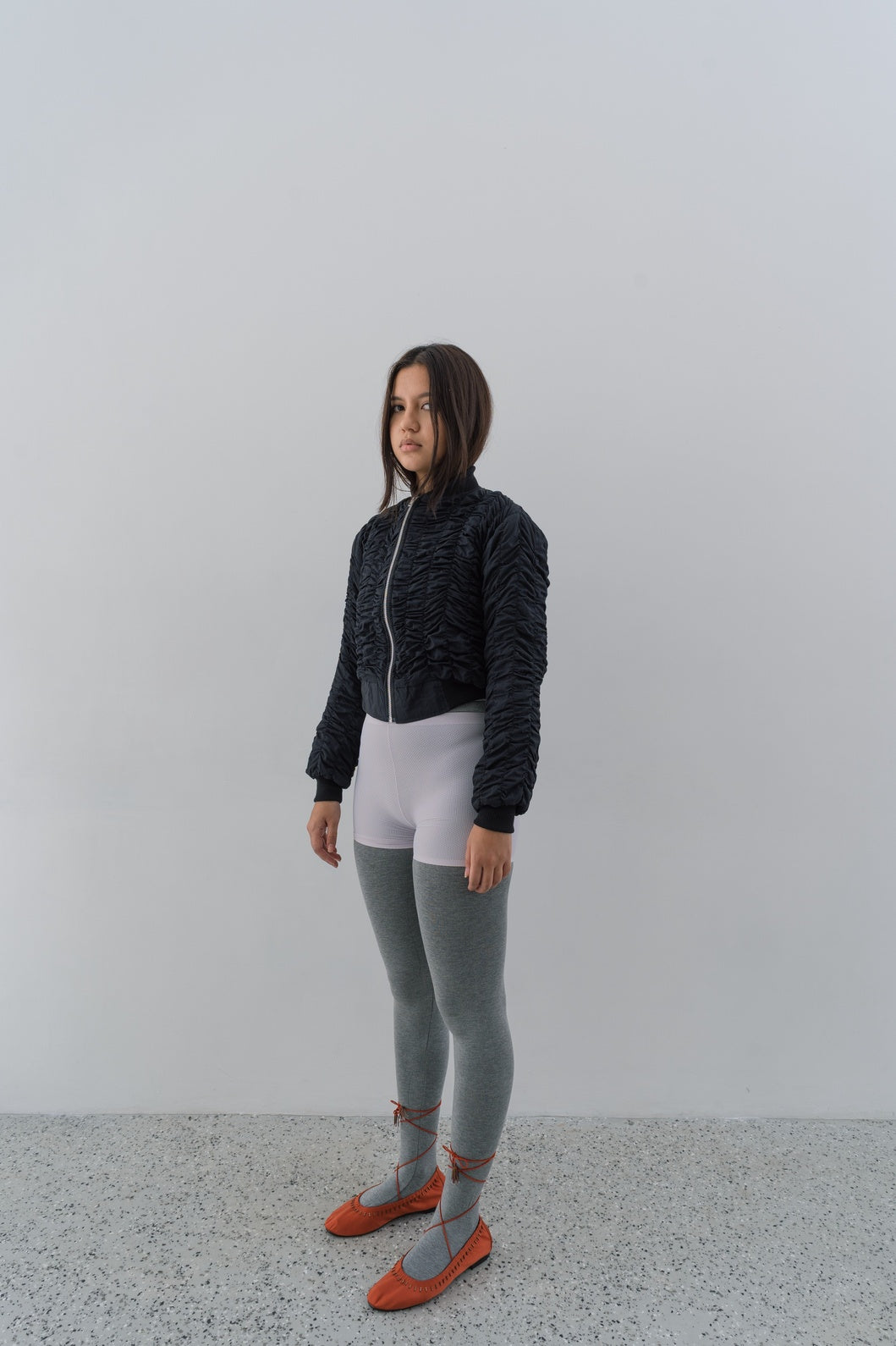 Ruched Bomber Jacket