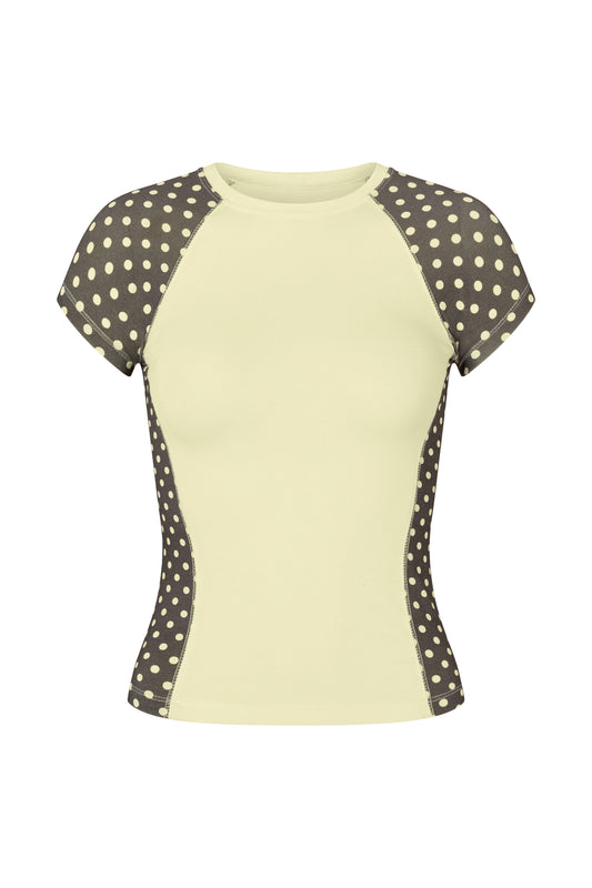 Raglan T-shirt - Polkadot-Yellow