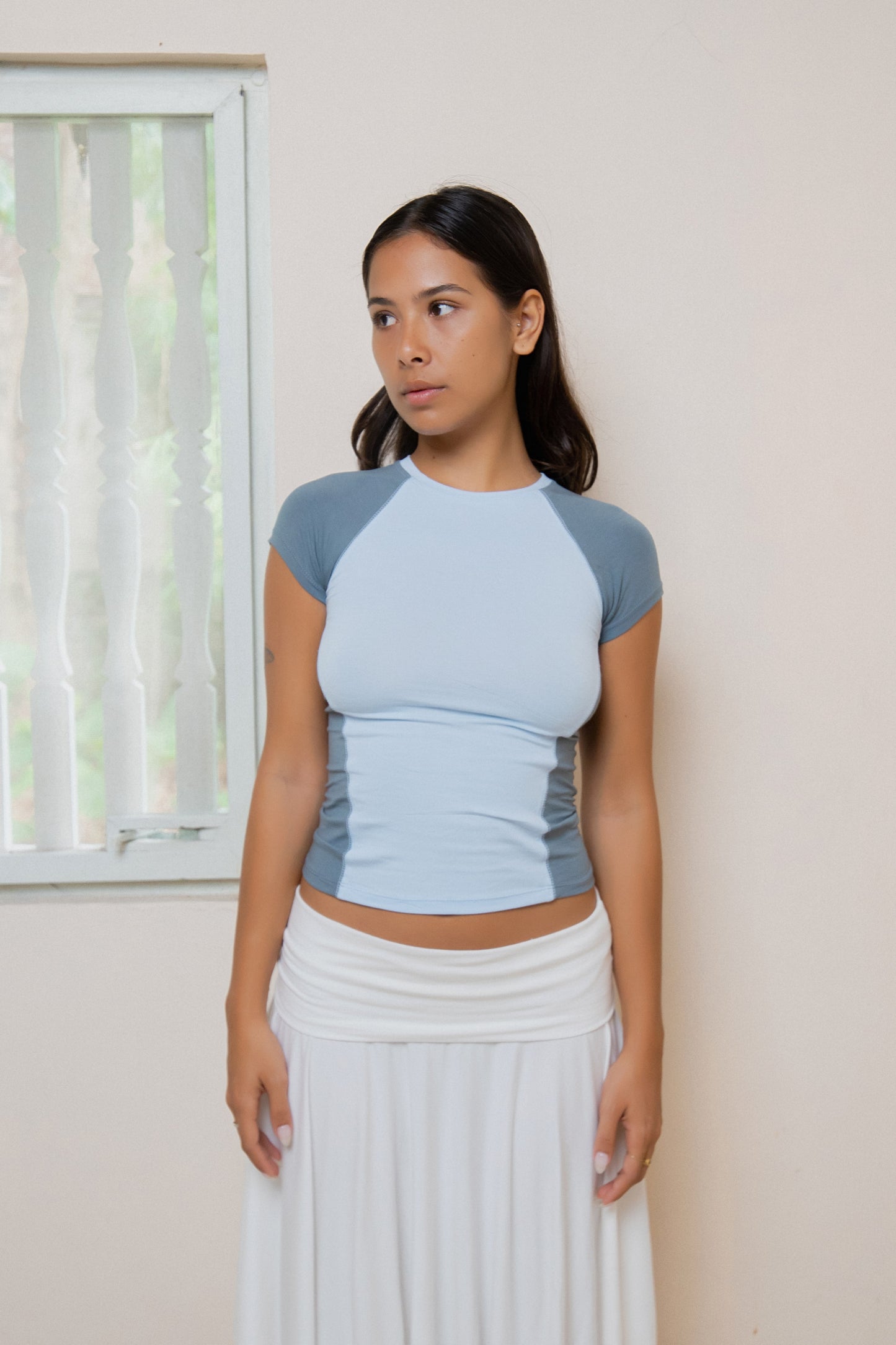 Raglan T-shirt - Stone-Sky