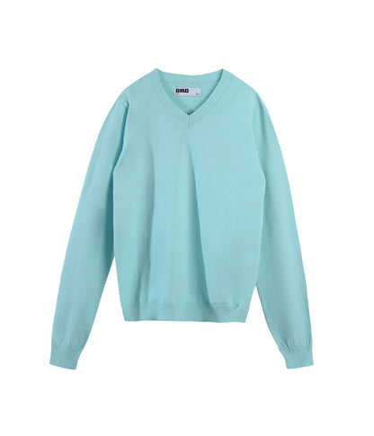Knit V-Neck Sweater in Mint