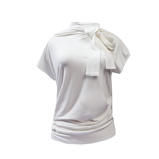 High Neck Top - White