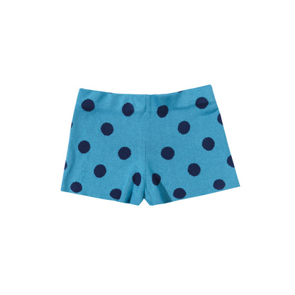 Polkadot Knit Shorts - Teal