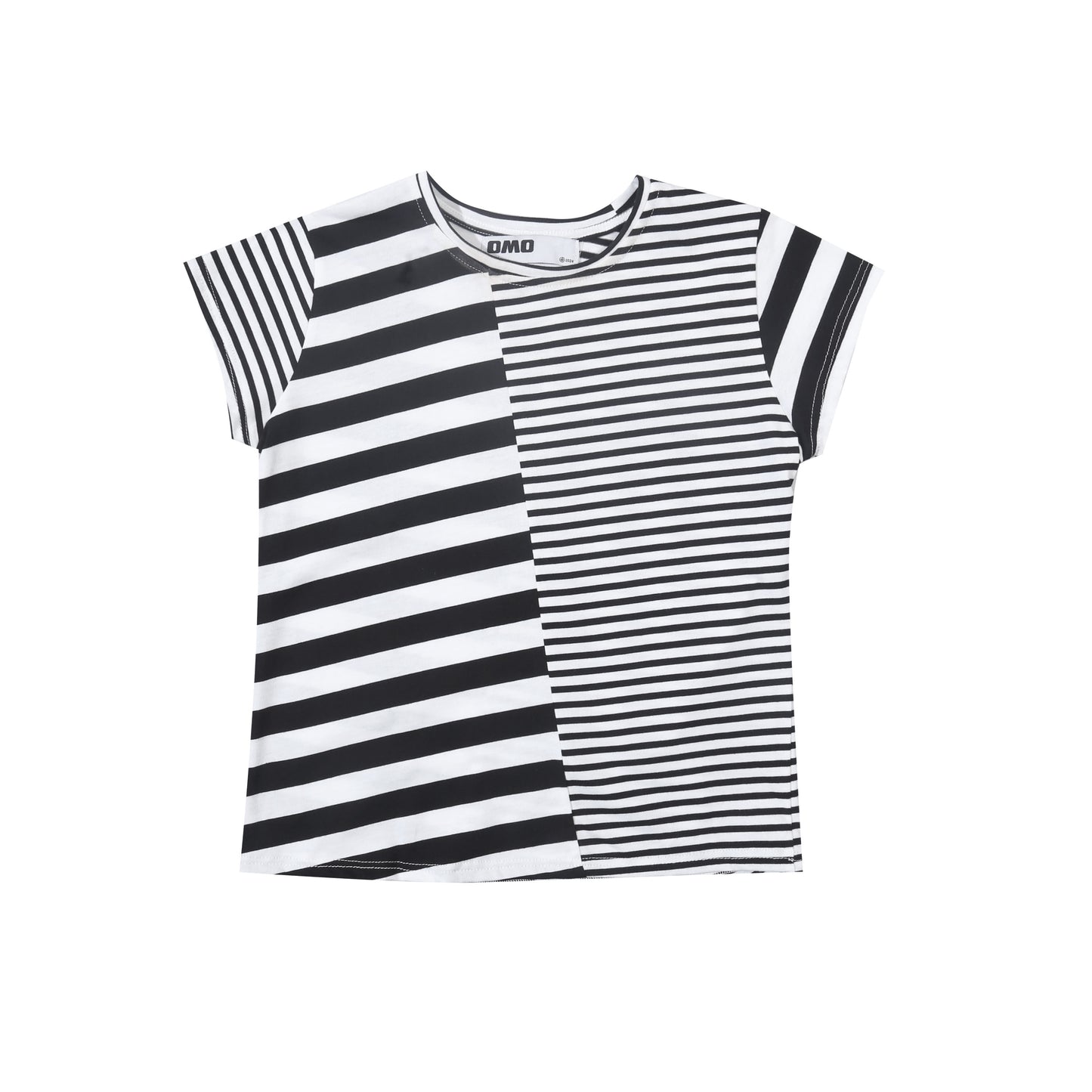 Stripes Asymmetric Top in Black/White