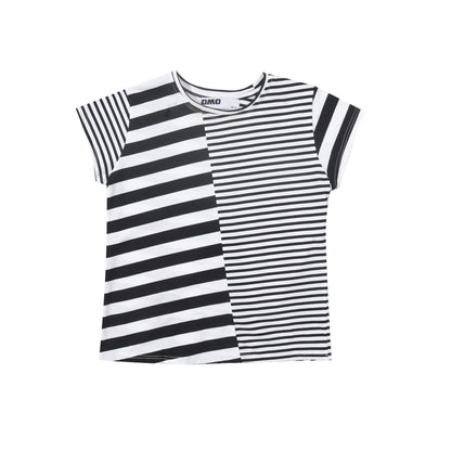 Stripes Asymmetric Top in Black/White