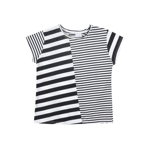 Stripes Asymmetric Top in Black/White
