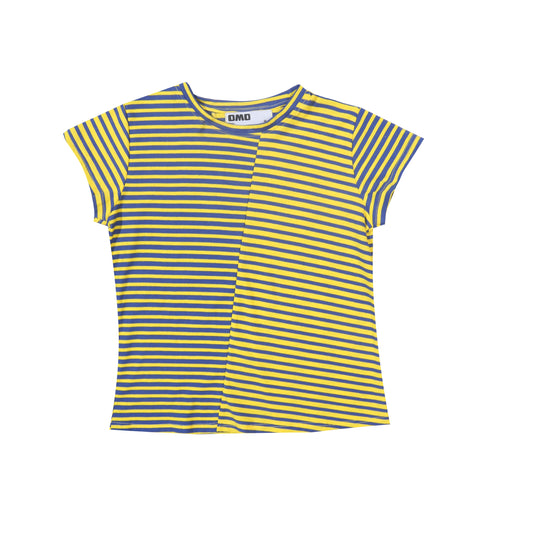 Stripes Asymmetric Top in Blue/Yellow
