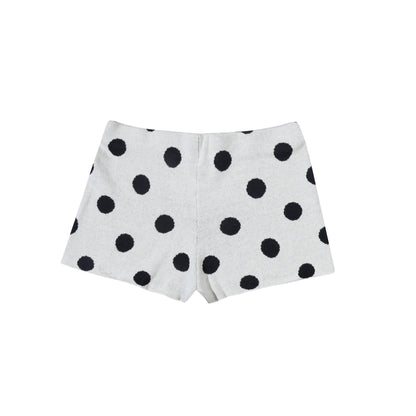 Polkadot Knit Shorts - Broken White