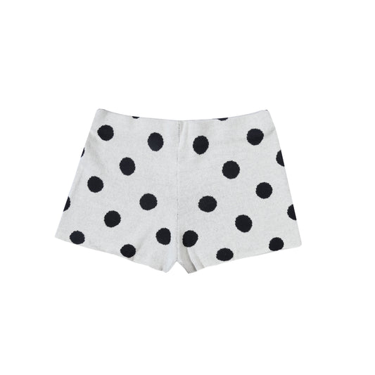 Polkadot Knit Shorts - Broken White