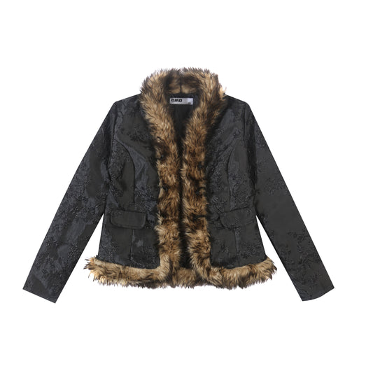 Jacquard Faux Fur Jacket