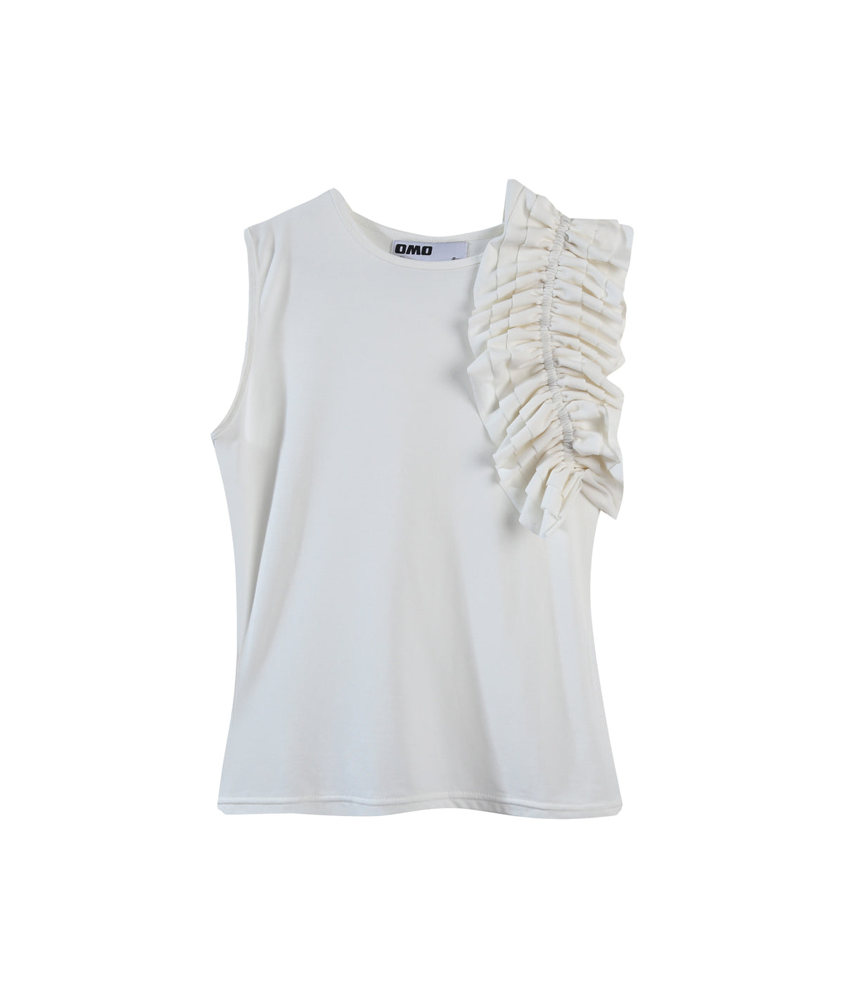 Ruffle Tank Top in White