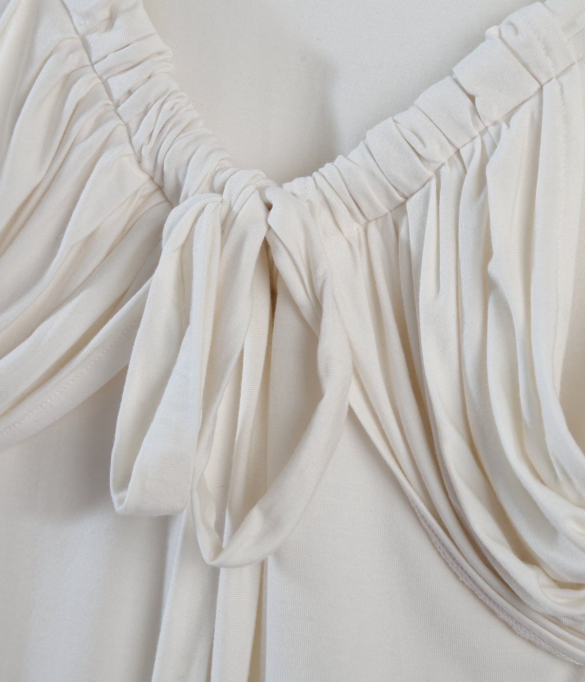 V-Neck Ruched Top in Broken White