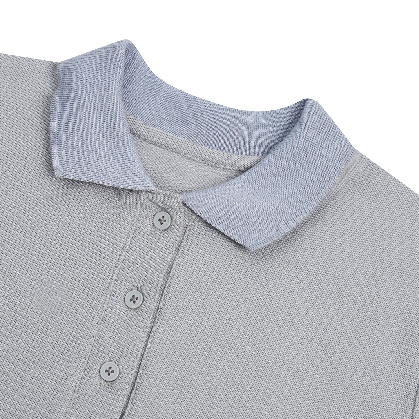 Polo 7 Top in Grey/Aqua
