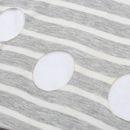 Pom Layer Stripes in Grey/White