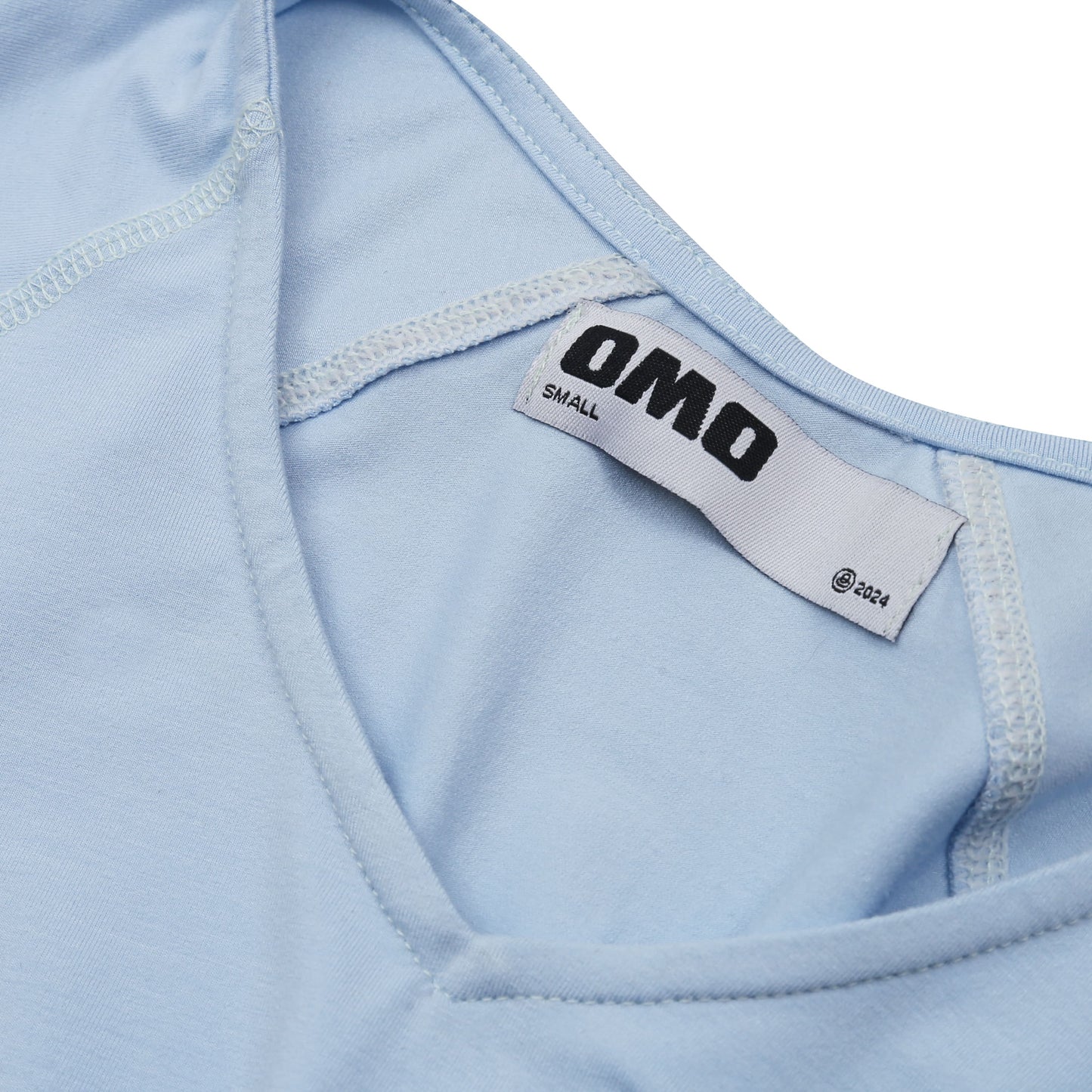 V-Neck Long Sleeve Top in Baby Blue