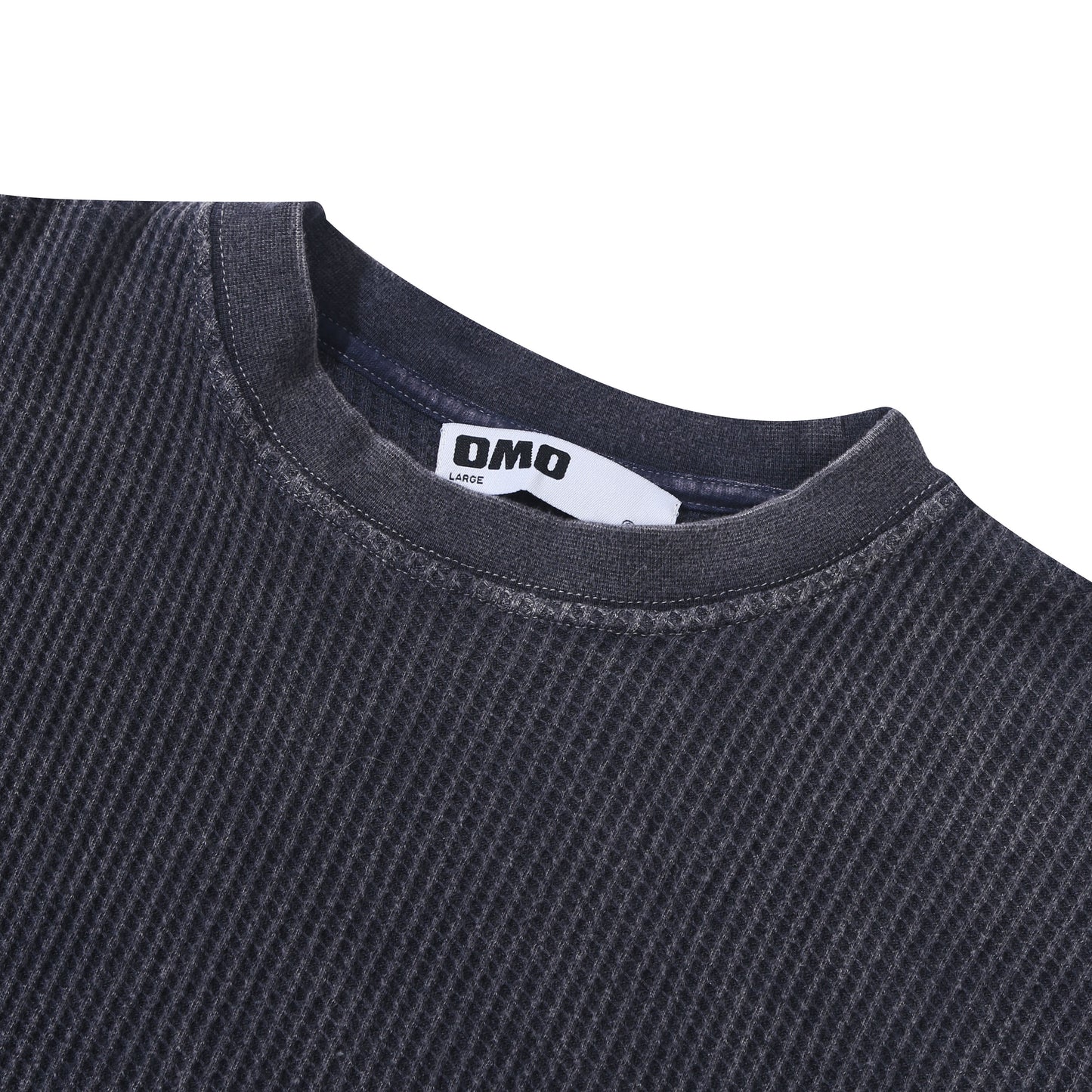 Waffle Washed Tee in Navy