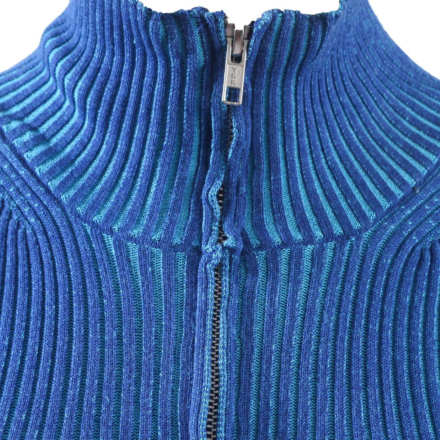 Gradient Knit Jacket in Cyan