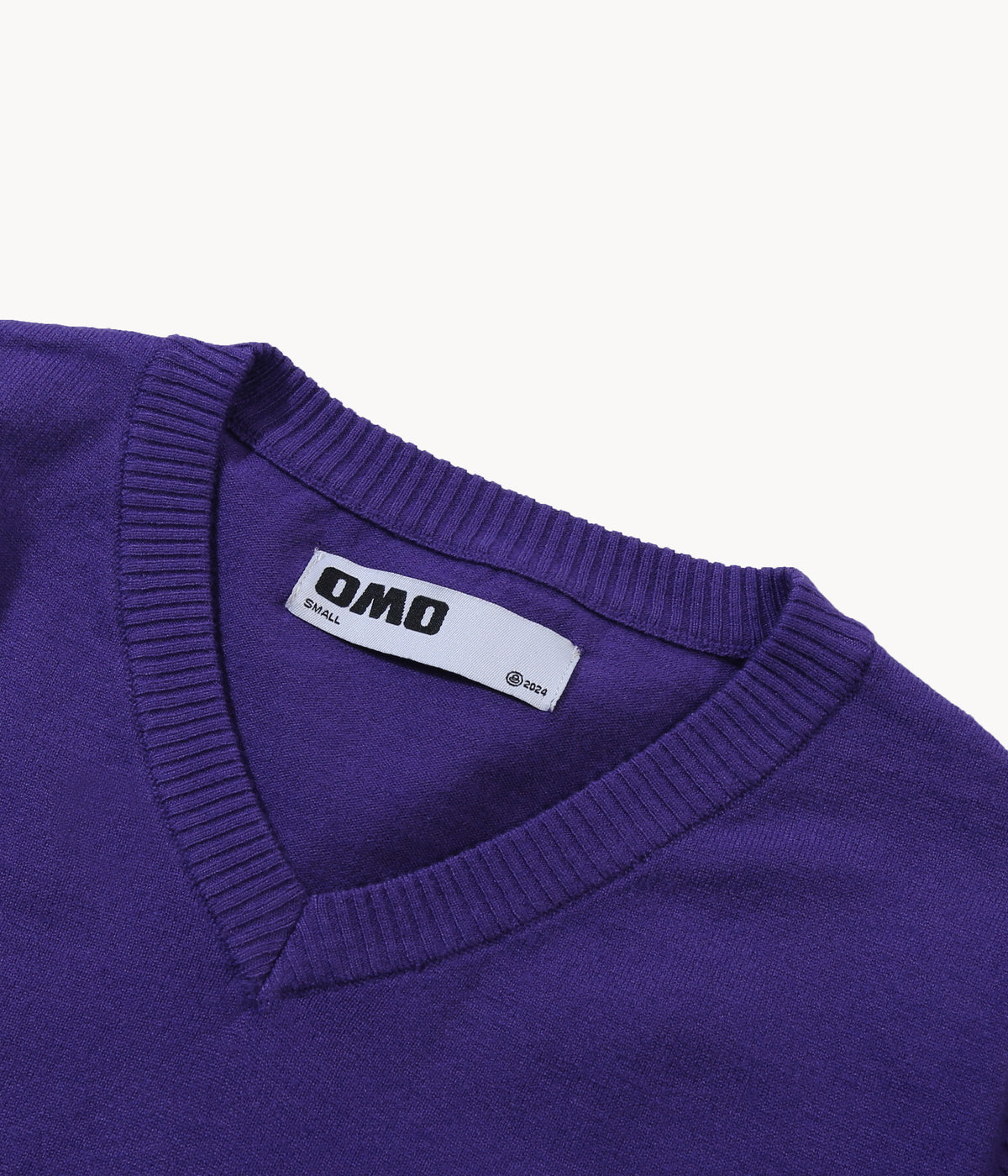 Knit V-Neck Sweater in Purple