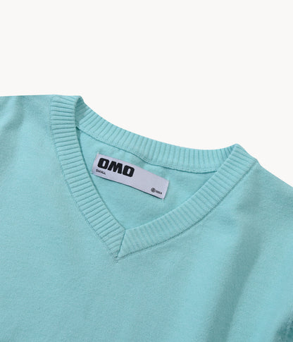 Knit V-Neck Sweater in Mint