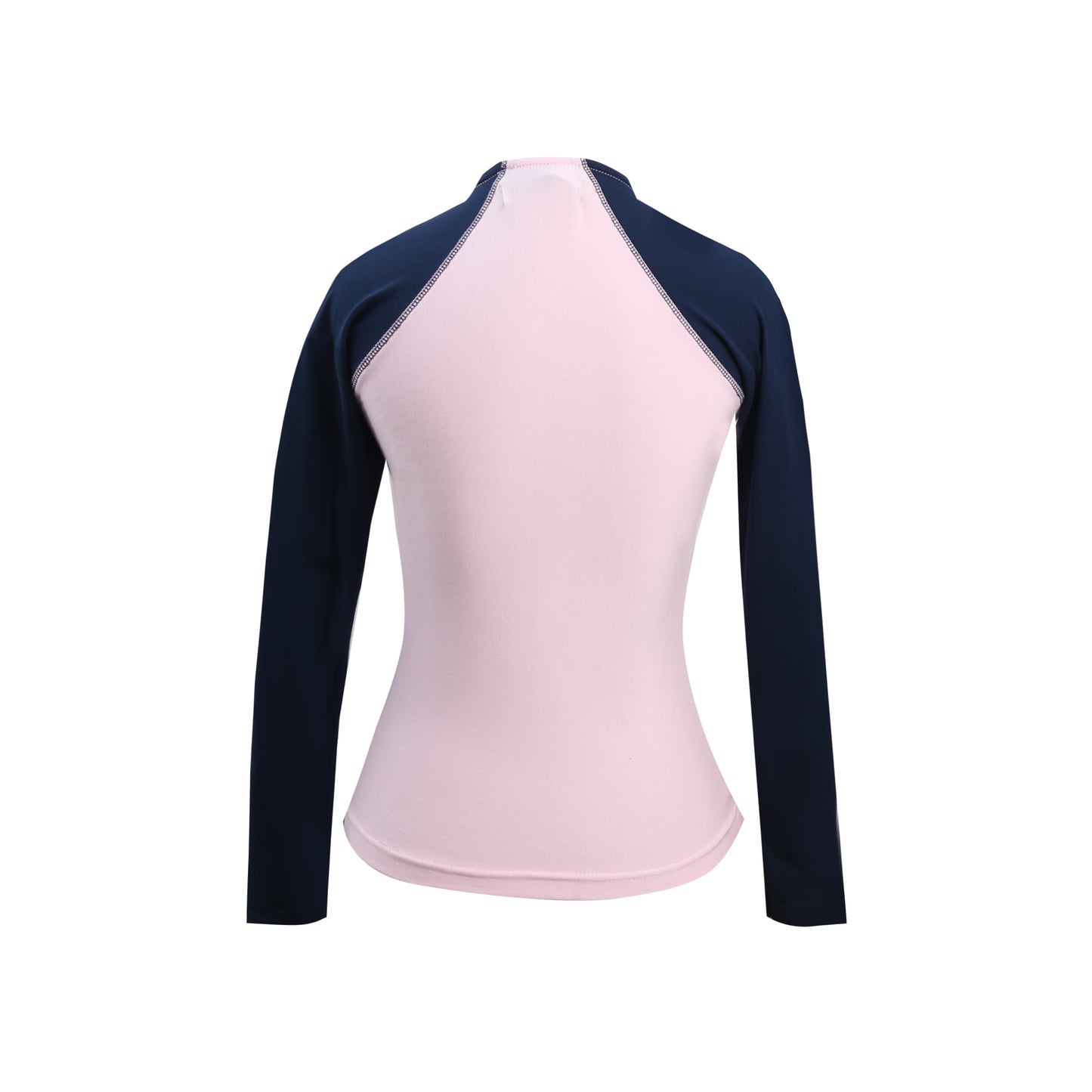 V-Neck Long Sleeve Top in Pink/Navy