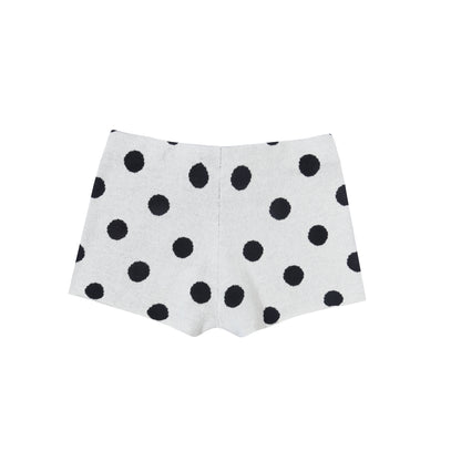 Polkadot Knit Shorts - Broken White