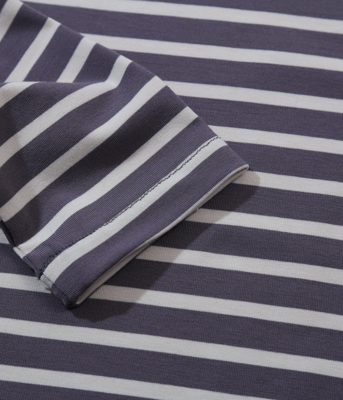 Stripes Long Sleeve Collar Top in Dark Grey