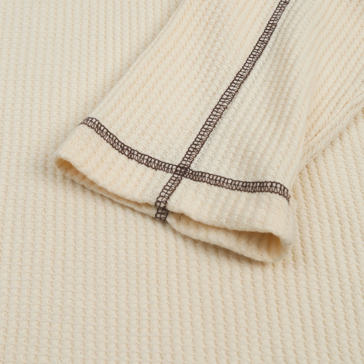 Washed Henley Shirt in Beige