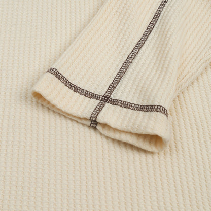 Washed Henley Shirt in Beige