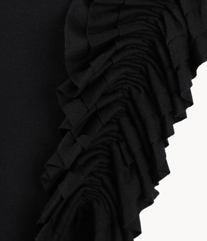 Ruffle Tank Top in Black
