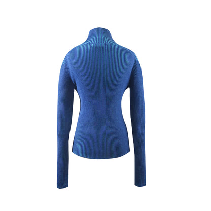 Gradient Knit Jacket in Cyan
