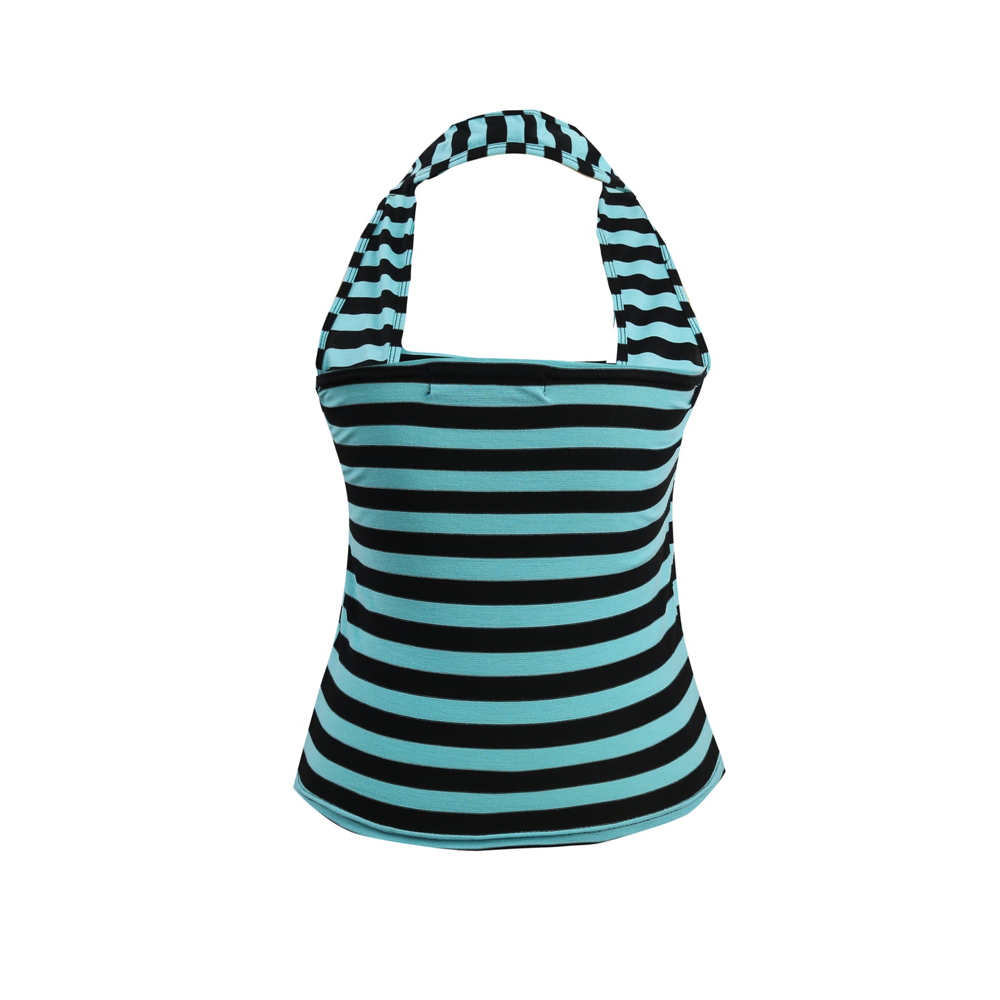 Bandeau Twist Top in Black/Mint